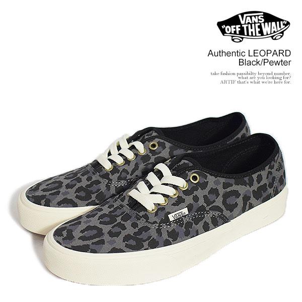 VANS ヴァンズ Authentic LEOPARD Black/Pewter