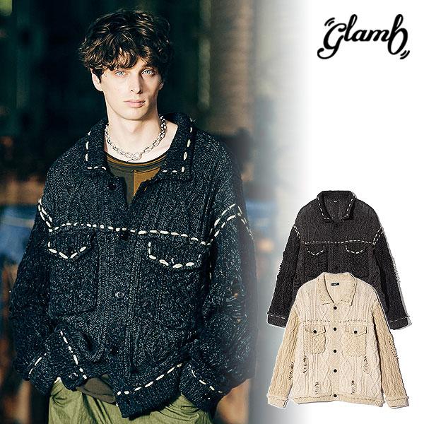 2026 冬 先行予約 1月上旬～中旬入荷予定 glamb グラム Damage Knit Jacket