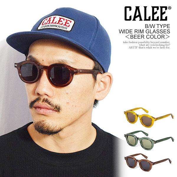 CALEE キャリー B/W TYPE WIDE RIM GLASSES -BEER COLOR-