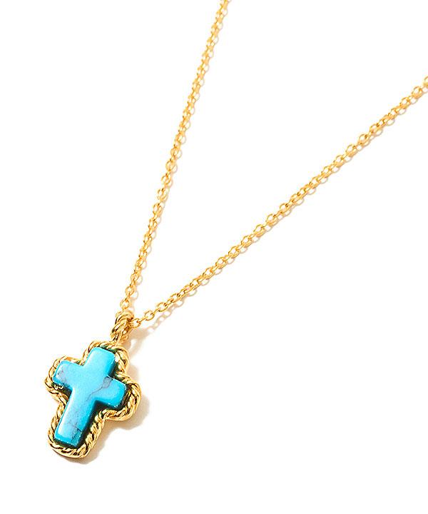 メーカー取り寄せ対応 CRIMIE クライミー STONE CROSS SILVER NECKLACE