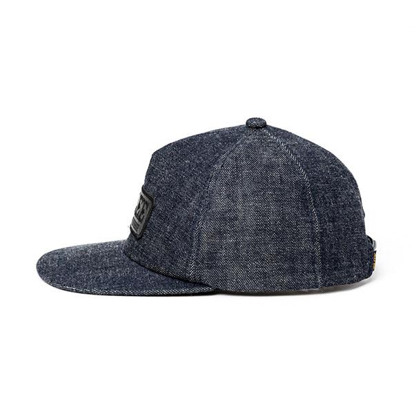 CALEE キャリー LEATHER WAPPEN DENIM CAP