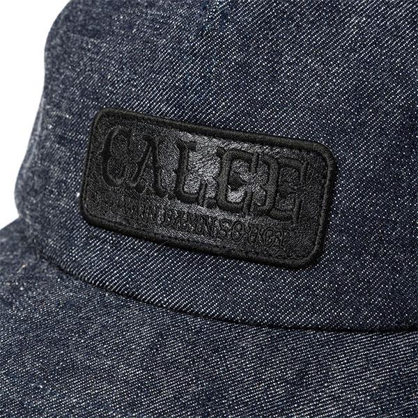 CALEE キャリー LEATHER WAPPEN DENIM CAP