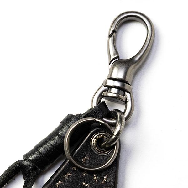 CALEE キャリー STUDS LEATHER CHARM KEY RING