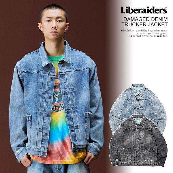 新品未使用 Liberaiders TRUCKER JACKET Lサイズ Liberaiders リベレイダース DAMAGED DENIM TRUCKER JACKET | ARTIF