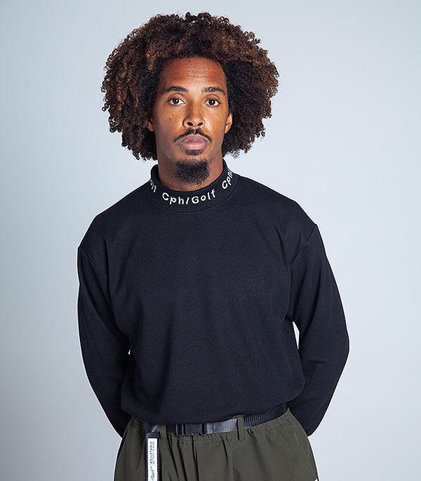 CAPTAINS HELM GOLF キャプテンズヘルムゴルフ JACQUARD MOCK NECK LS TEE