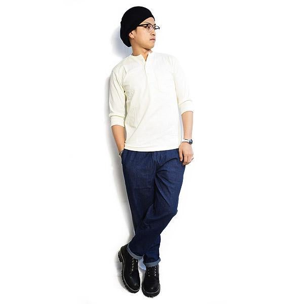 GLAD HAND グラッドハンド HALF SLEEVE HENLEY POCKET T-SHIRT -WHITE-