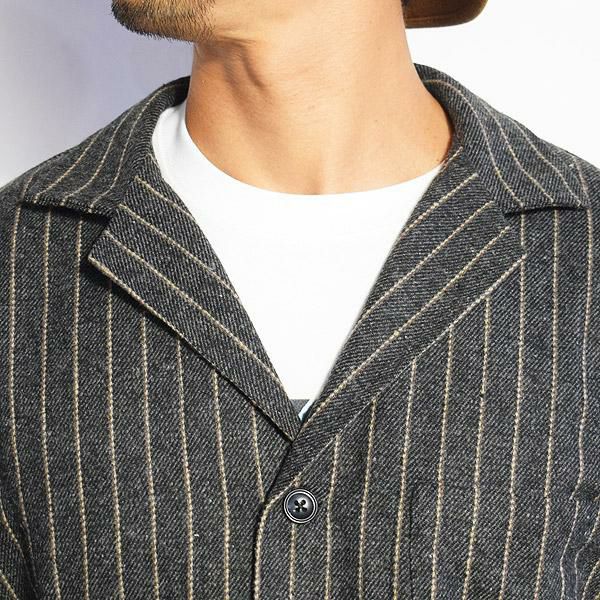 COOKMAN クックマン LAB.JACKET WOOL MIX STRIPE -GRAY- 231-03413
