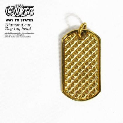 CALEE(キャリー) DIAMOND CUT DOG TAG HEAD【メンズ ネックレス ヘッド 