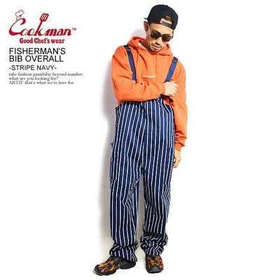 COOKMAN クックマン FISHERMAN S BIB OVERALL -STRIPE NAVY- オーバーオール 送料無料 サロペット パンツ ストリート ストリートブランド正規通販店